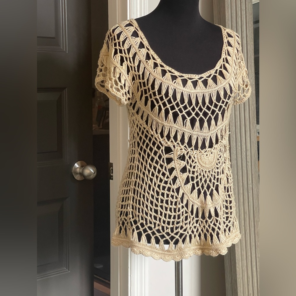 Takara Crochet top Ecru Size M